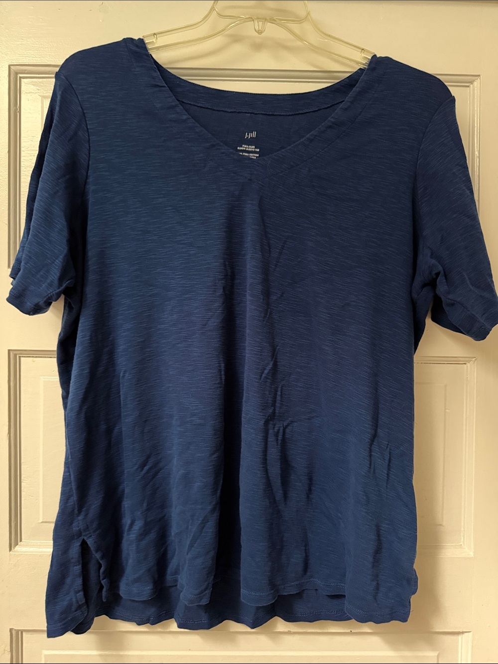 J.Jill Women’s V-Neck Elbow Sleeve Tee - Blue